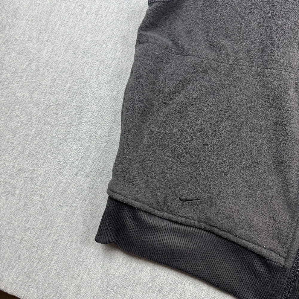 Vintage Nike Golf Vest Mens Large Gray Full Zip Fleece Pockets Jacket Sleeveless